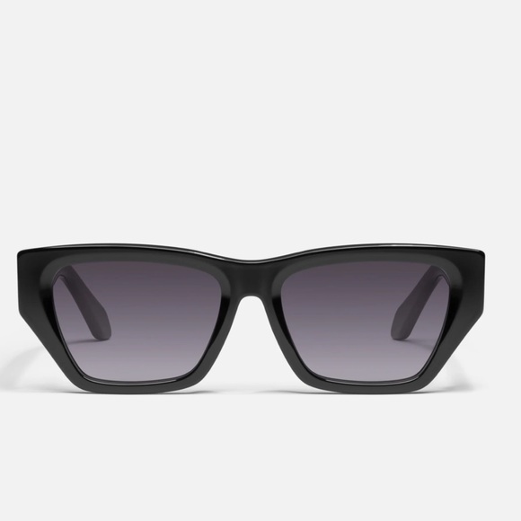 quay australia no apologies black brown square angled grommet detail sunglasses - Picture 9 of 10